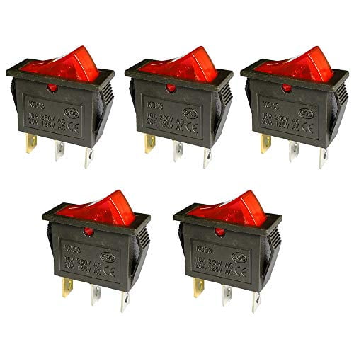 1 Stück Rocker Schalter Rot DPDT EIN AUS 6 PIN 16A 250V 20A 125V AC KCD Neu